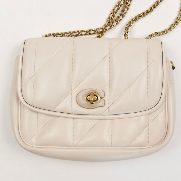 COACH Shoulder Bag with Chain Strap Cream 220170 - Picture 3 of 10